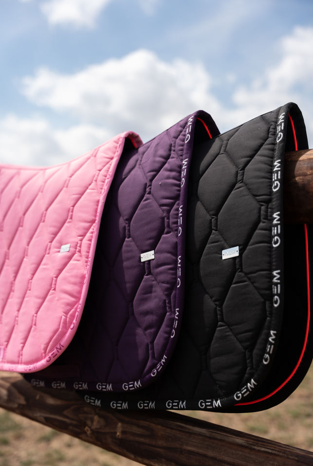Tapis de selle LOVE Noir tissu pailleté mixte - GEM