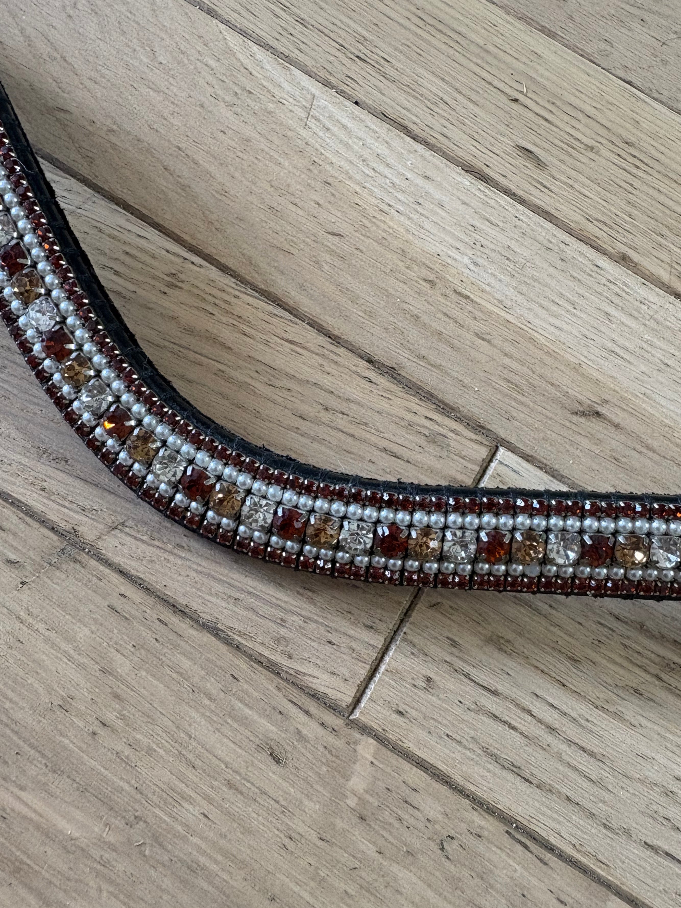 Rhinestone browband - Silver and gold