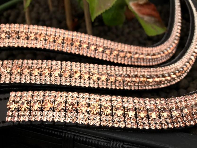 Rhinestone browband - Silver and gold