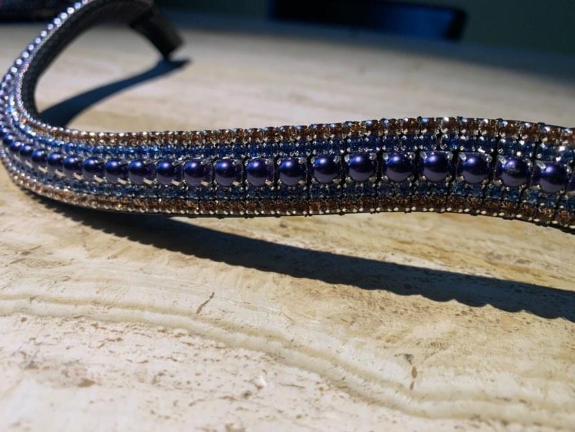 Rhinestone browband - Silver and gold