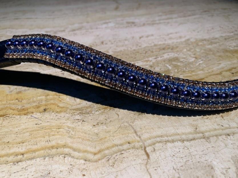 Rhinestone browband - Silver and gold