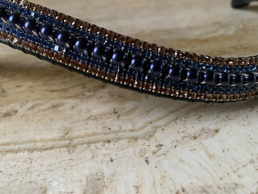 Rhinestone browband - Silver and gold