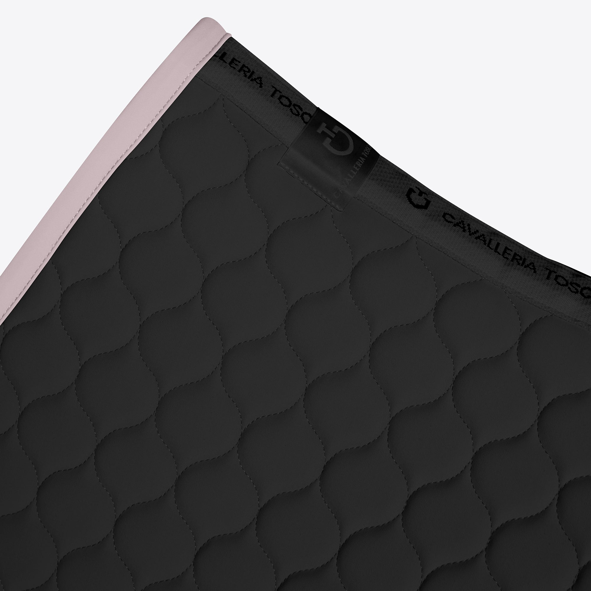 Tapis de selle Circular Quilted Noir bord rose poudré CSO - CAVALLERIA TOSCANA