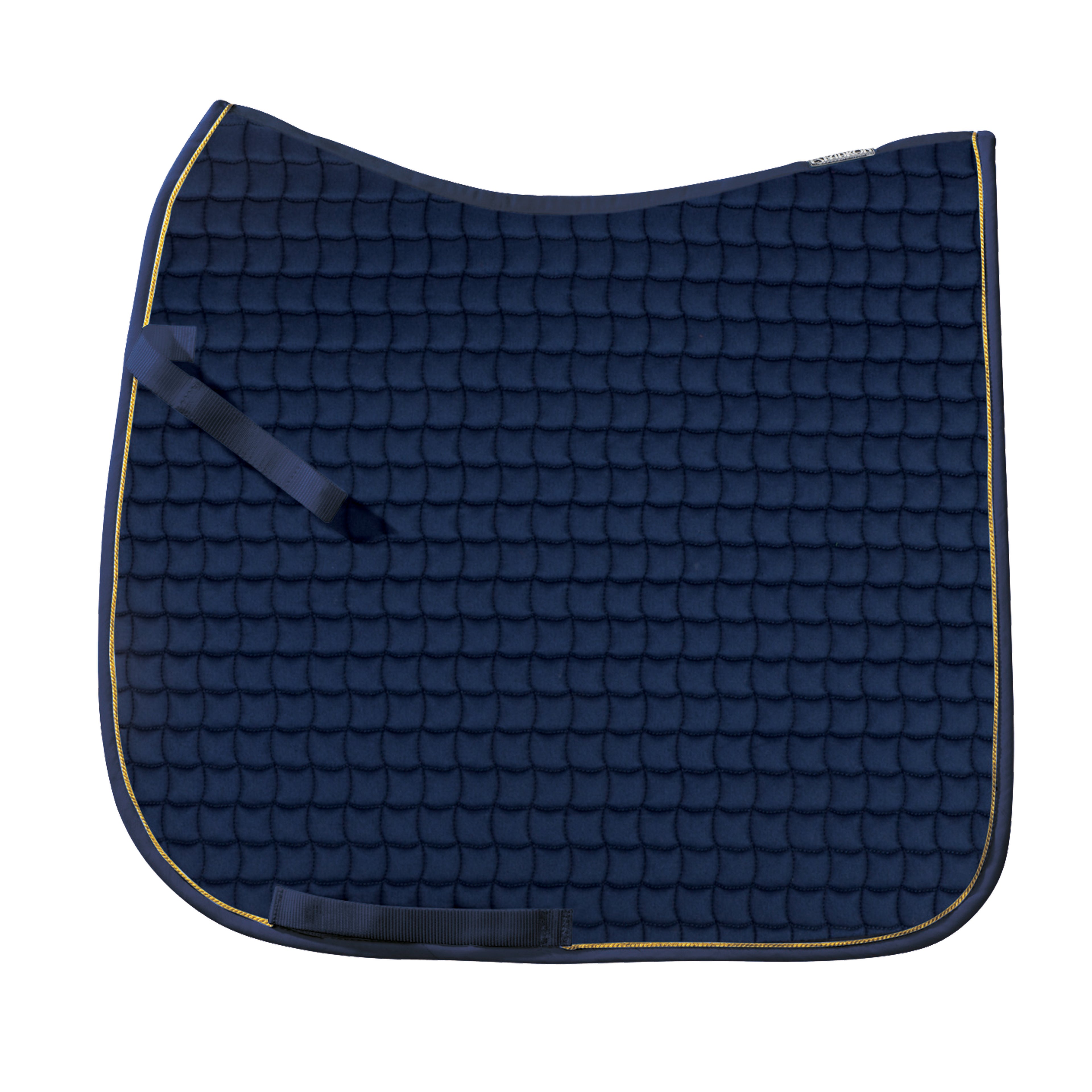 Tapis de selle Cotton Gold Core Bleu marine DRESSAGE - Eskadron