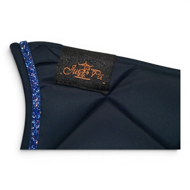 Tapis de selle Bleu marine galon disco bleu BRODERIE - JU&PA