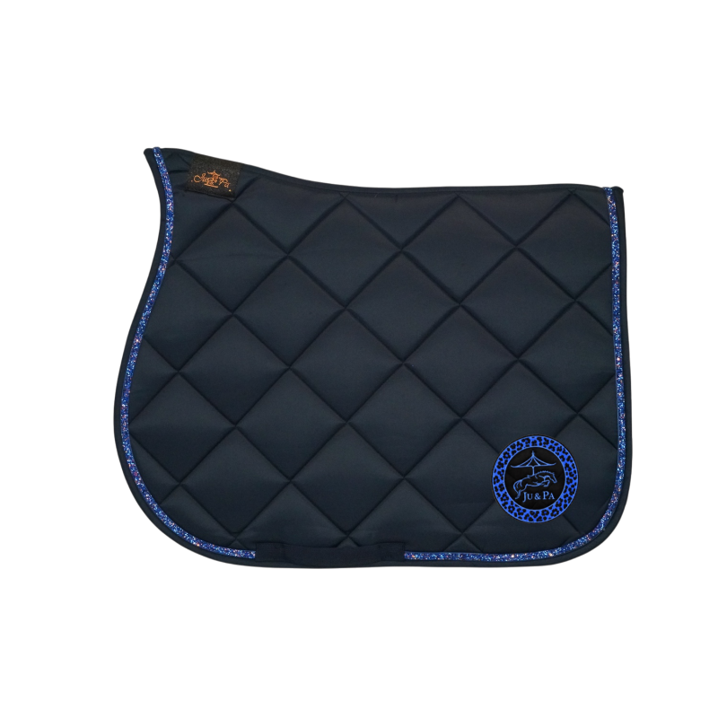 Tapis de selle Bleu marine galon disco bleu BRODERIE - JU&PA