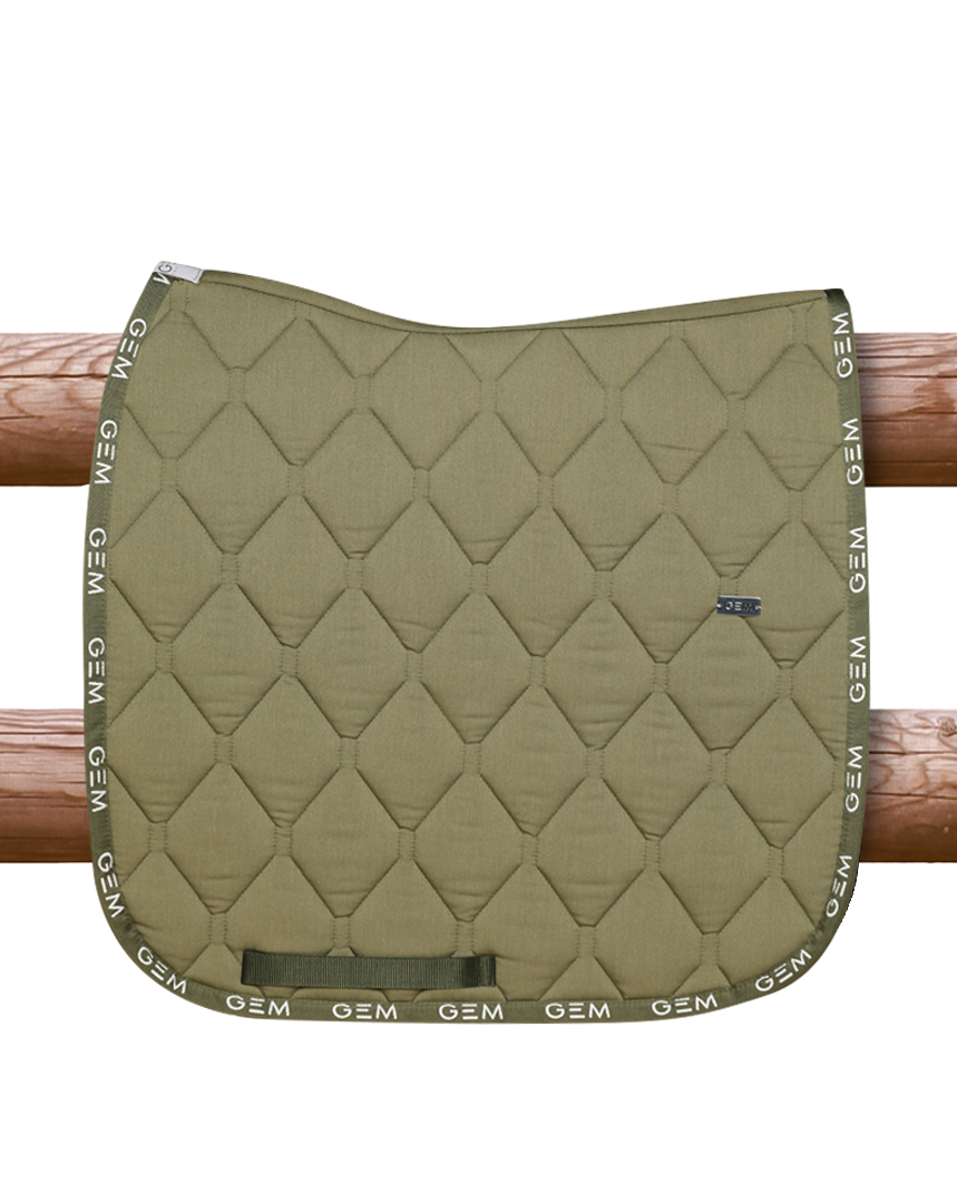 Tapis de selle Love DRESSAGE Kaki - GEM