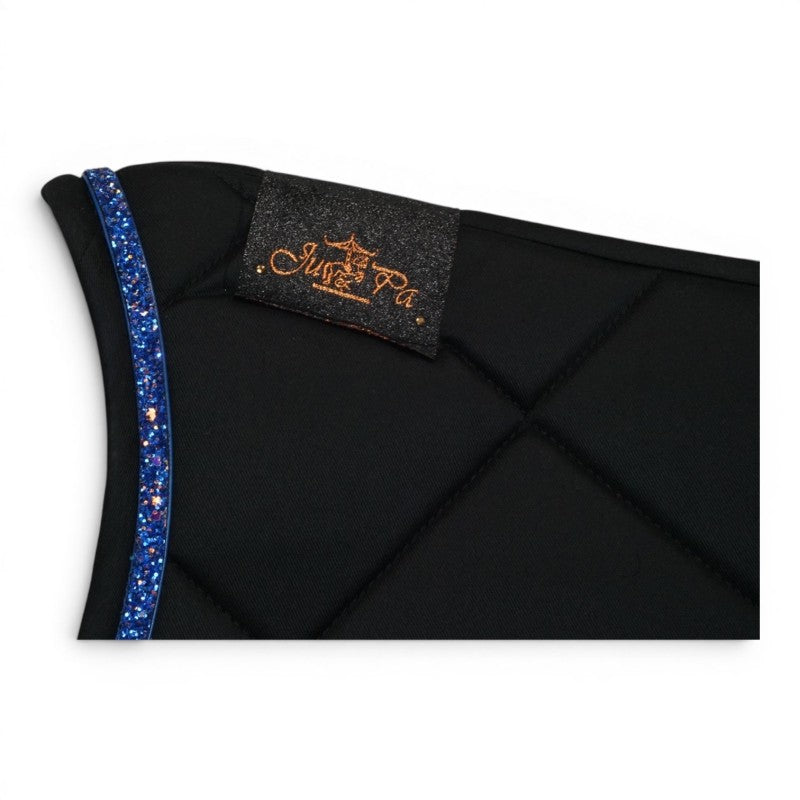 Tapis de selle Noir galon bleu - JU&PA