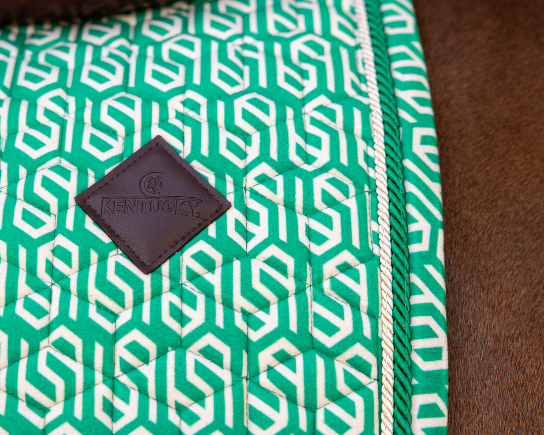 Tapis de Selle Velvet printing Vert/Blanc MIXTE - Kentucky