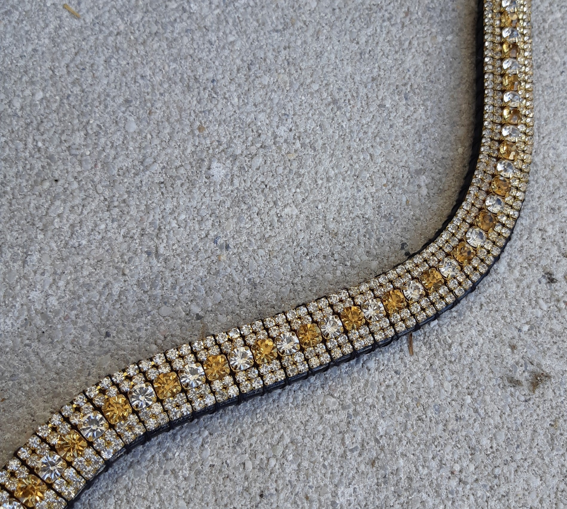 Silver and gold rhinestone browband