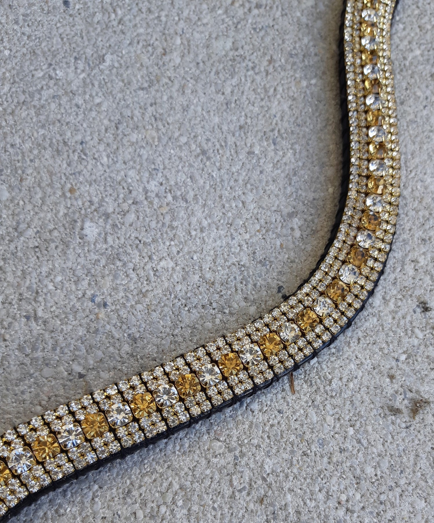 Silver and gold rhinestone browband