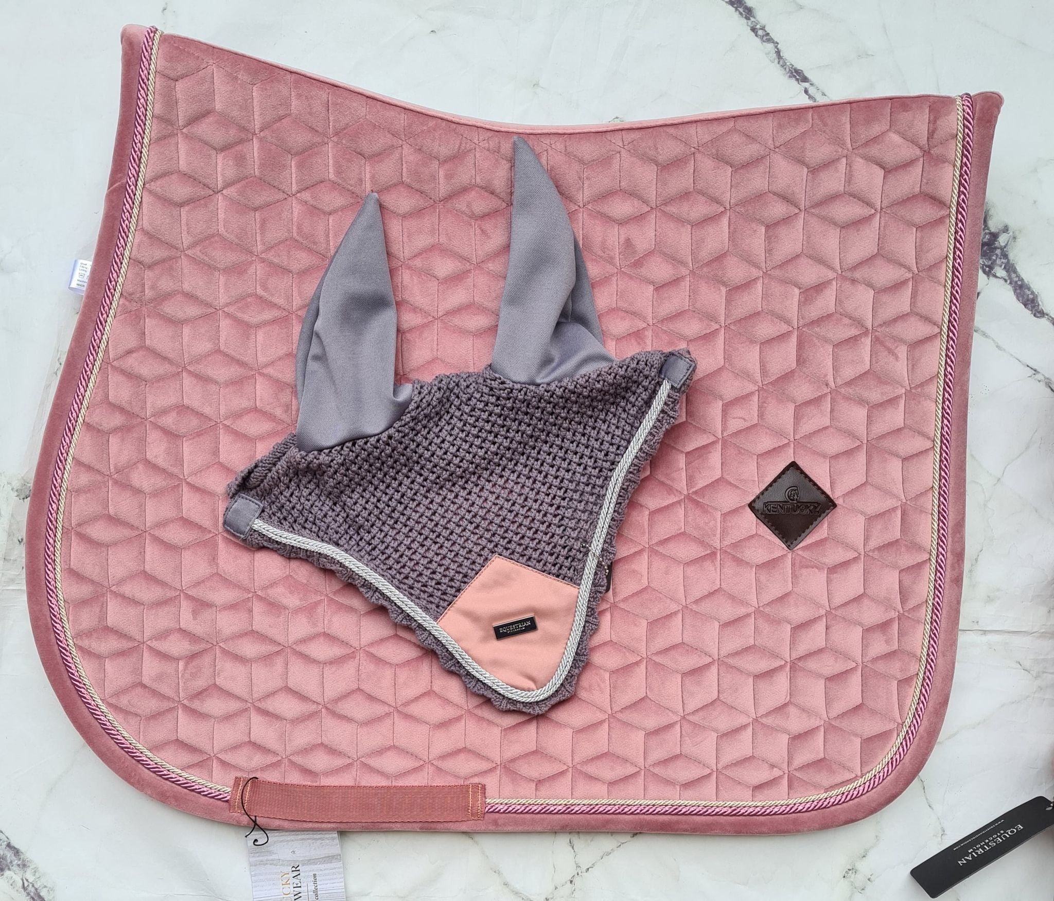 Tapis MIXTE Velvet Kentucky et bonnet Equestrian Stockholm - VIEUX ROSE