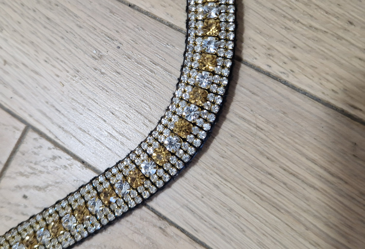 Rhinestone browband - Silver and gold