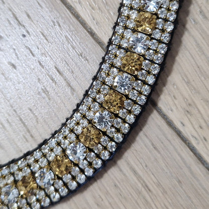 Rhinestone browband - Silver and gold