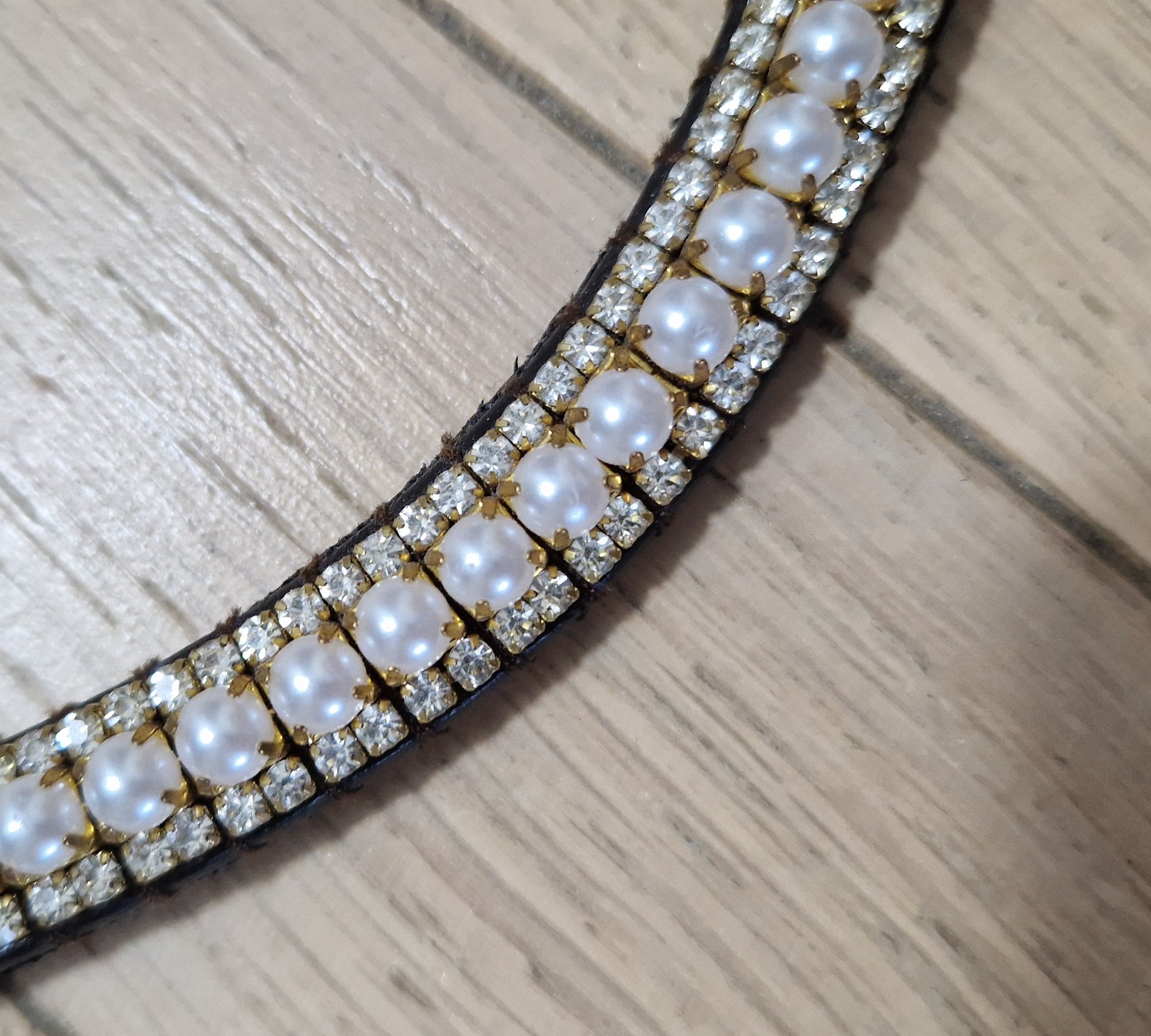 Rhinestone browband - Silver and gold