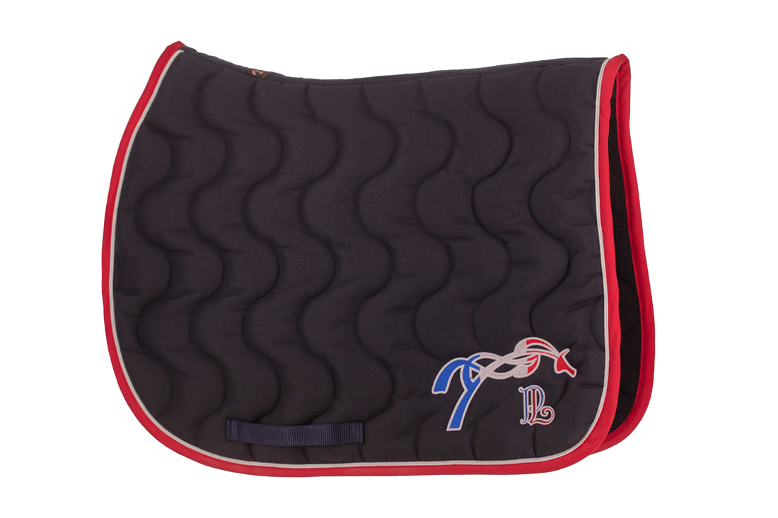 Tapis de selle Classique Marine/Blanc/Rouge - PENELOPE COLLECTION