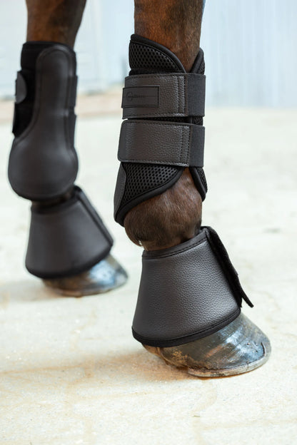 Classic mesh dressage gaiters White Rose Gold - Equestrian Stockholm