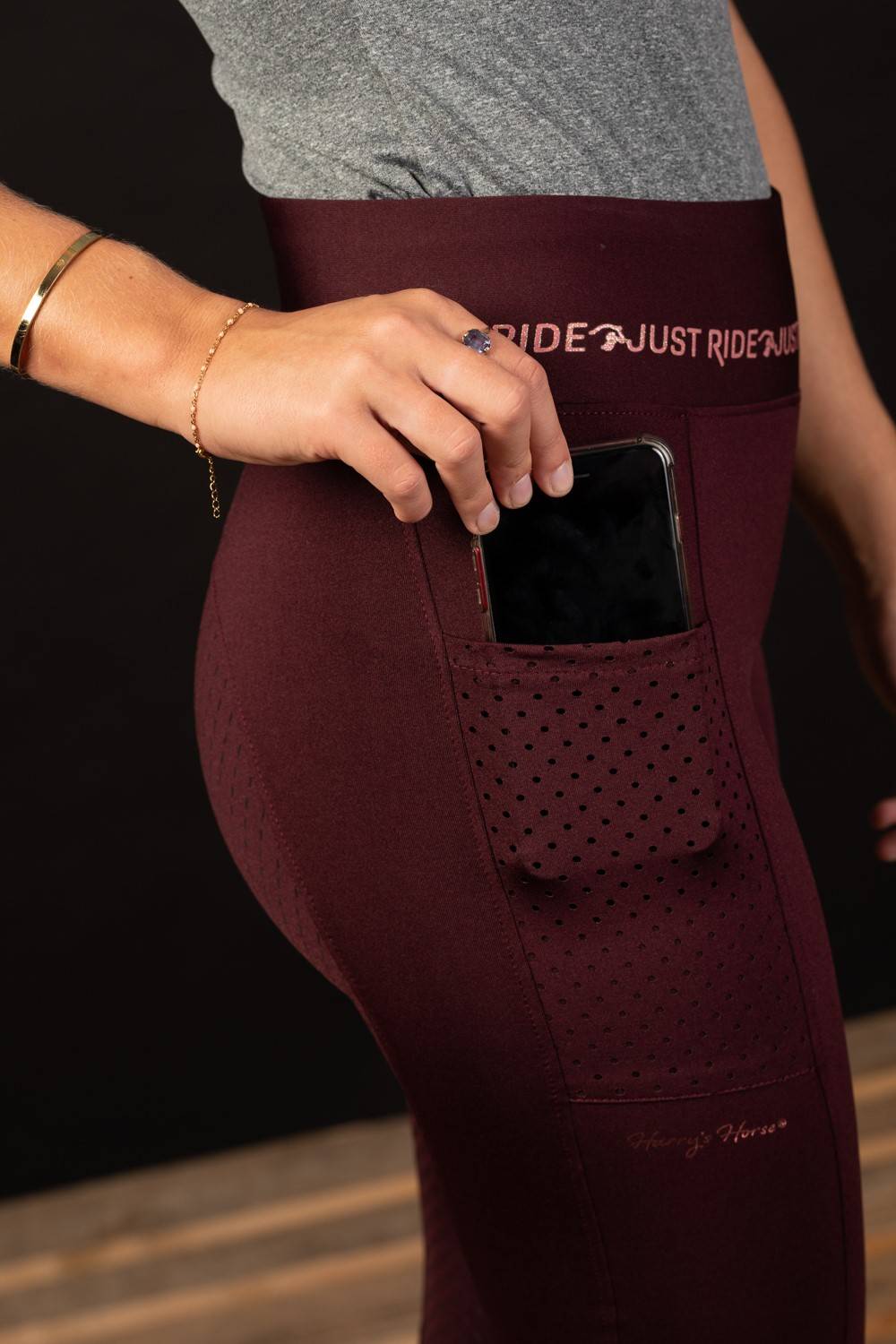 Legging Equitights Just Ride Rosegold Full Grip - Harry&