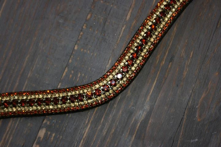 Frontal strass doré et topaze