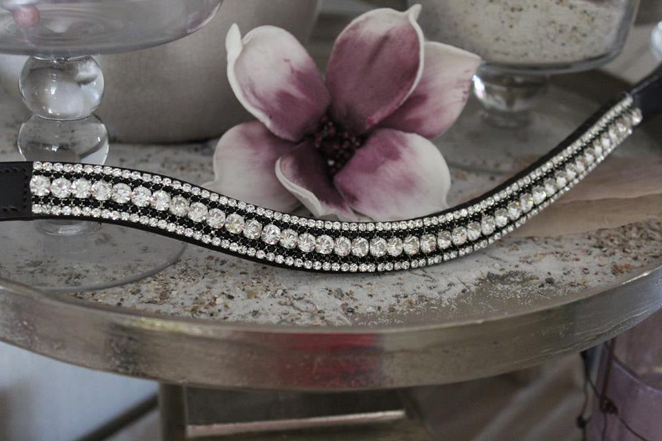 Frontal strass blancs et noirs