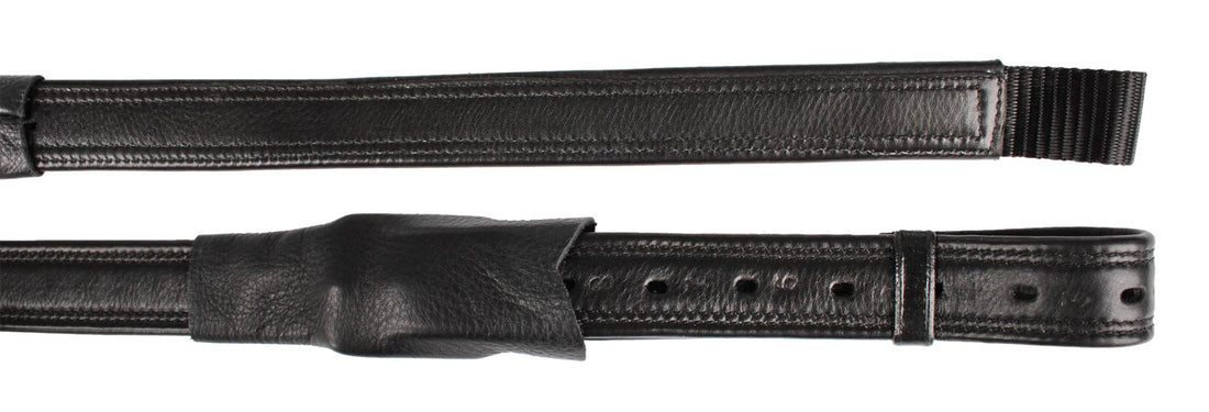 Horka Sangle De Dressage Anatomique En Cuir Noir Pour Cheval - Cuir Souple Et Résistant