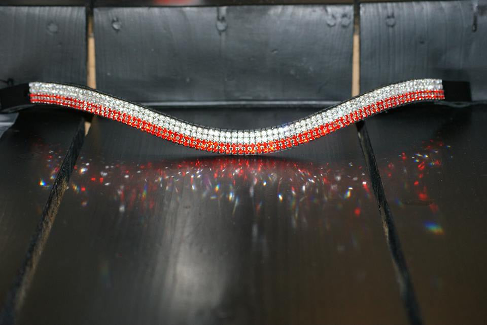Frontal strass blanc et rouge WW