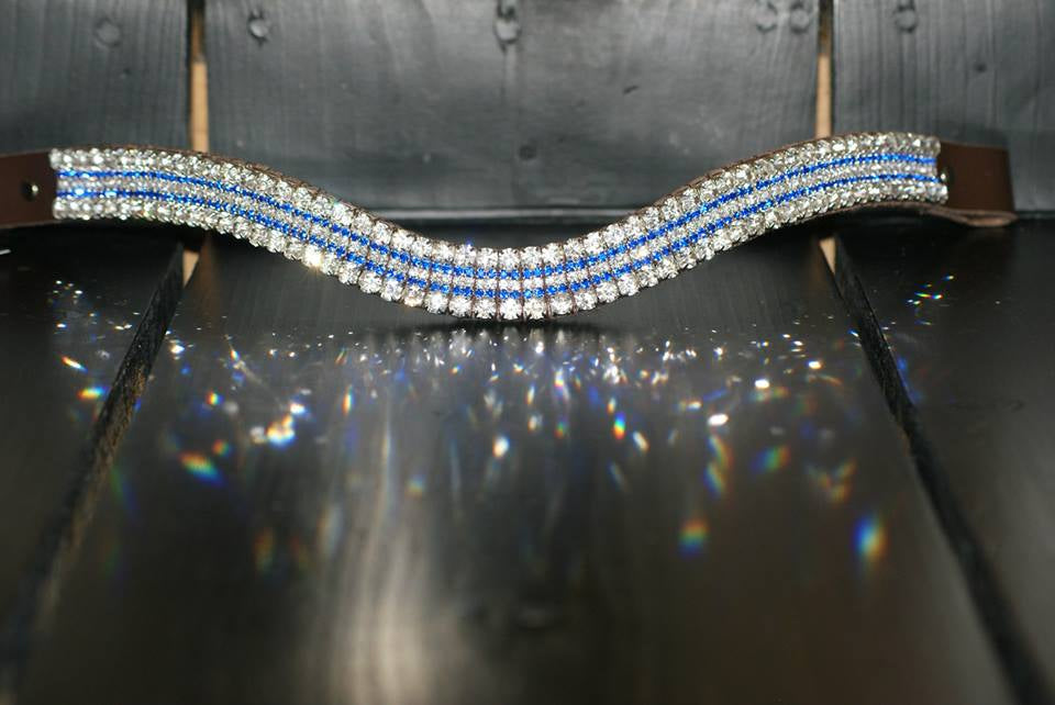 Frontal strass blanc et bleu roy WW