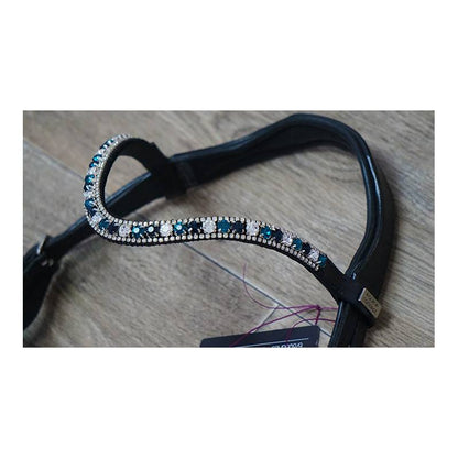 Frontal strass bleu marine et bleu turquoise