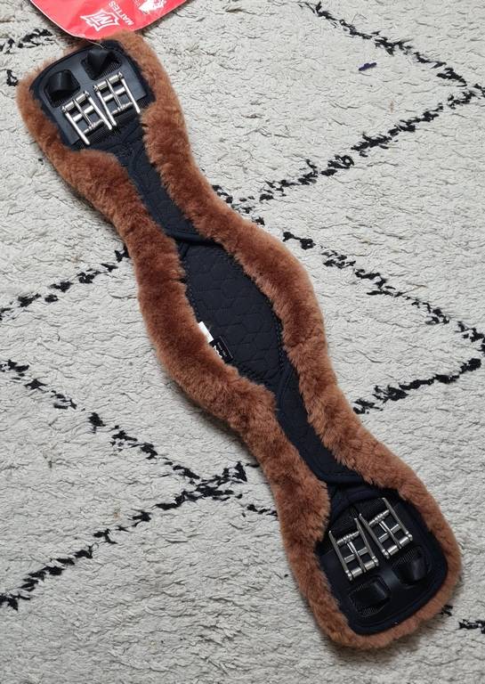 Black/whiskey sheepskin anatomical strap - MATTES