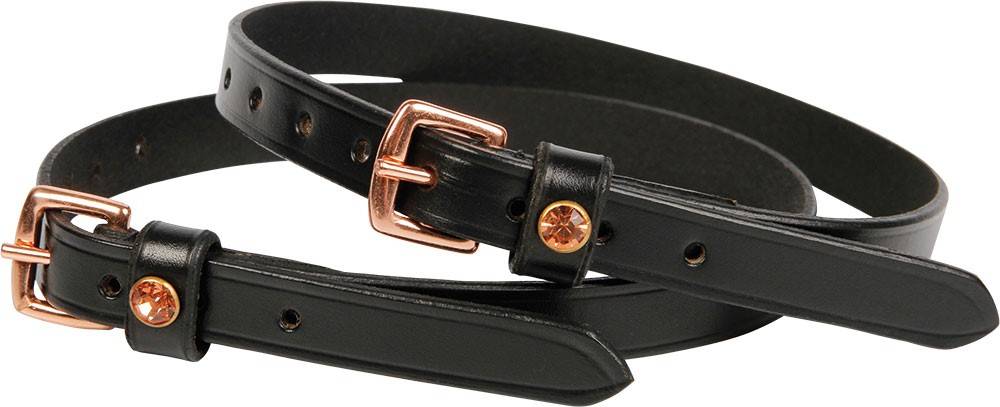 Leather spur straps with rose gold buckle - Harry&