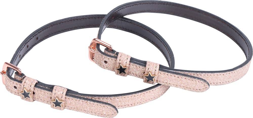 Leather spur straps rosegold star buckle - Harry&