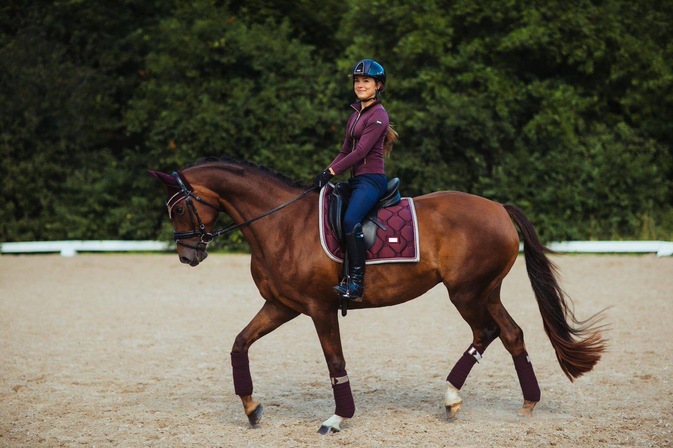 Bandes de polo Equestrian Stockholm - CRYSTAL MERLOT GOLD