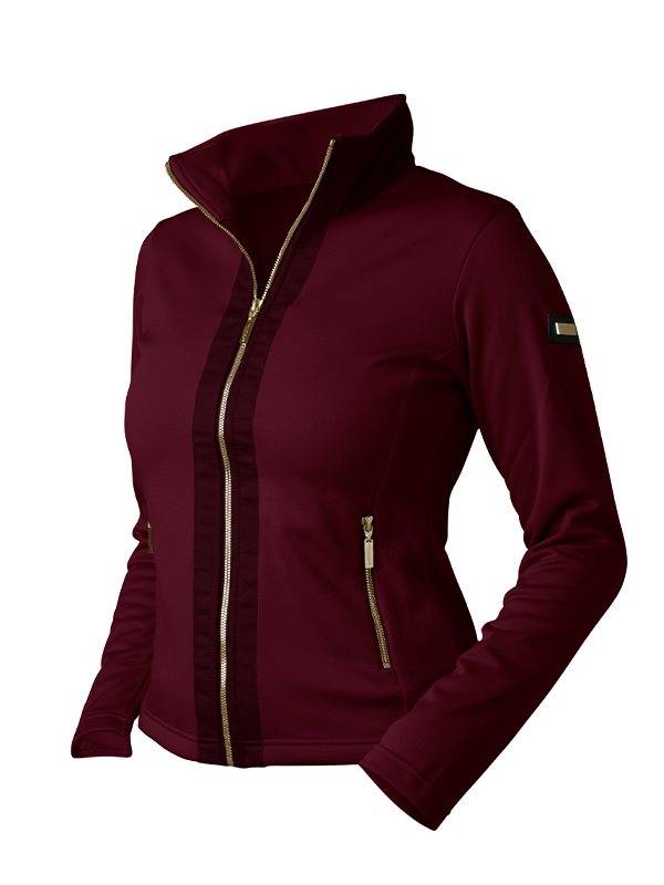 Equestrian Stockholm Fleece Jacket CRYSTAL MERLOT GOLD