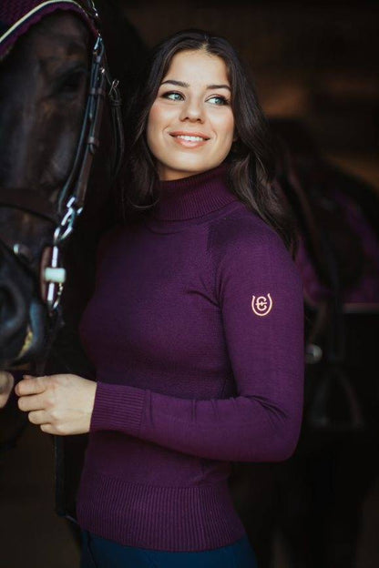 Purple Gold turtleneck sweater - Equestrian Stockholm