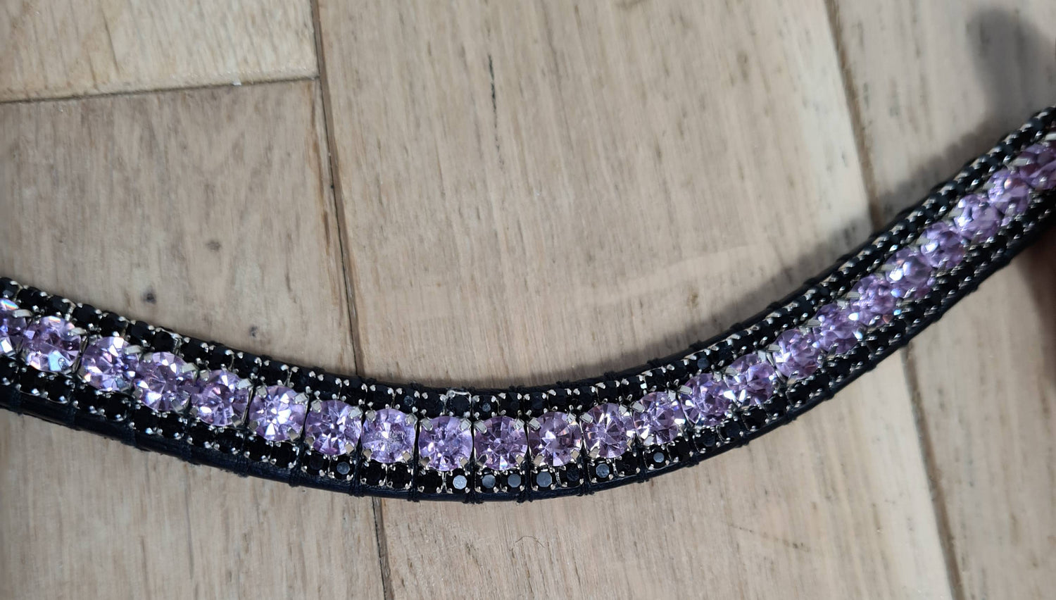Frontal à strass noir et parme