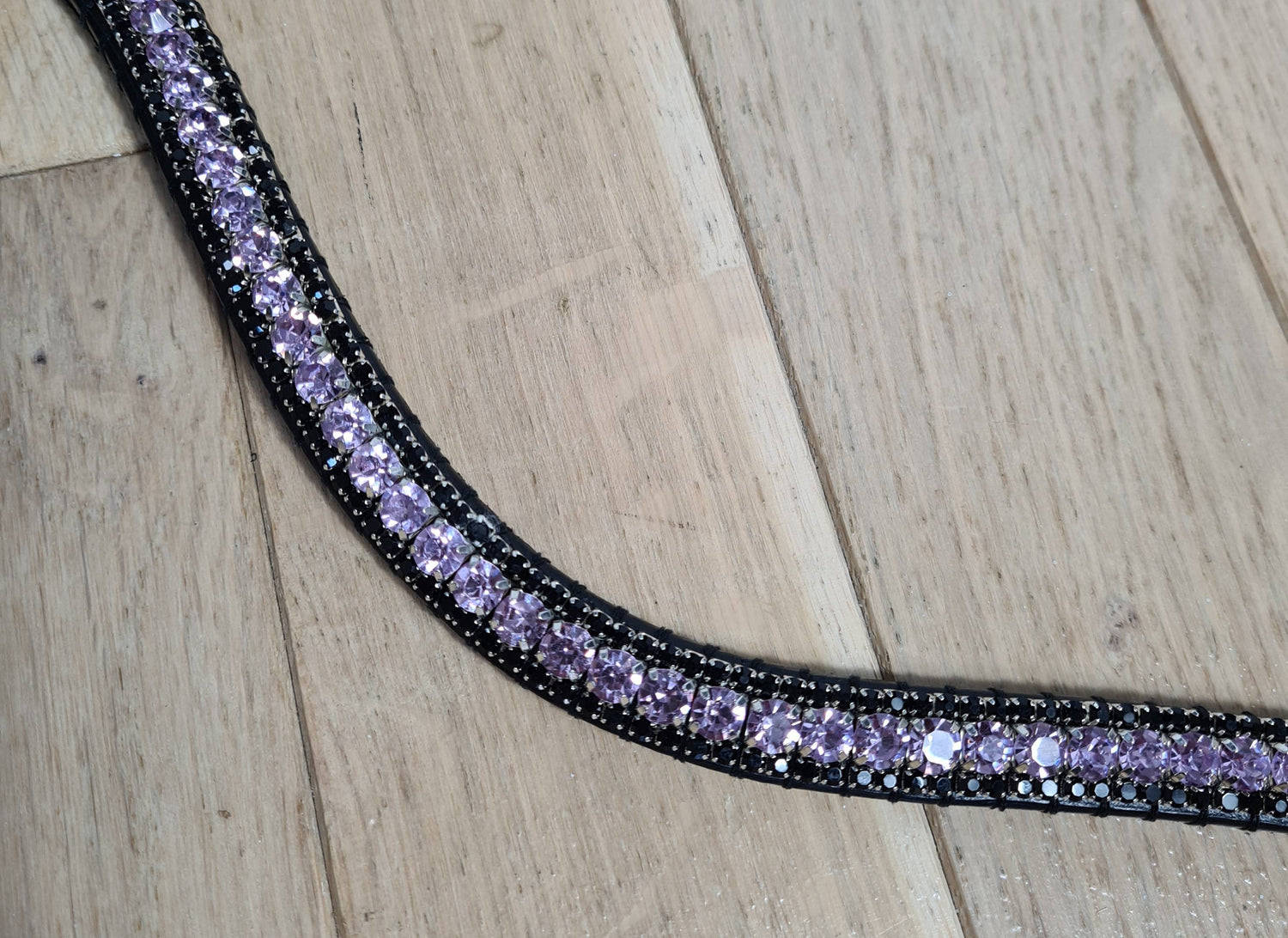Frontal à strass noir et parme