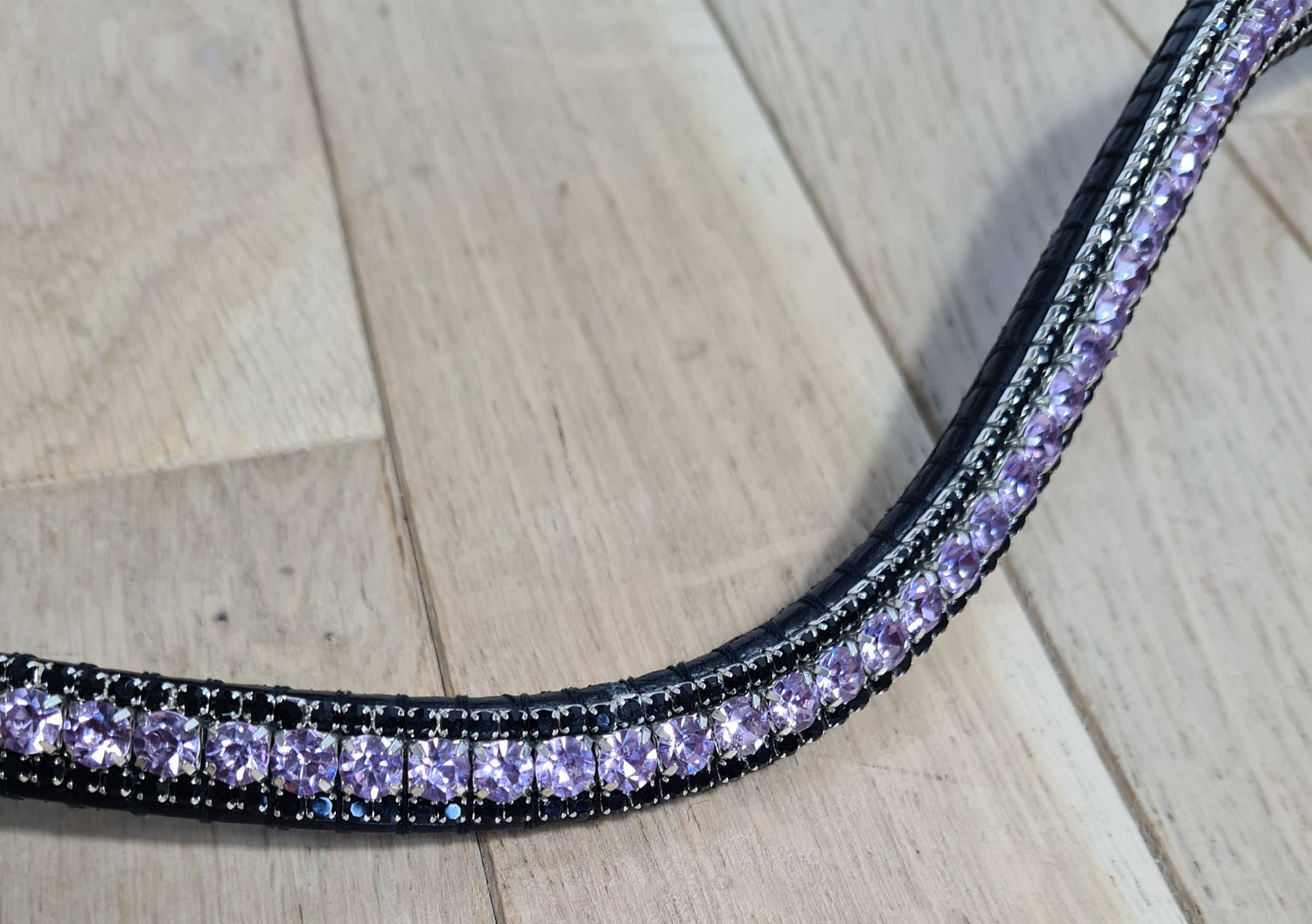 Frontal à strass noir et parme