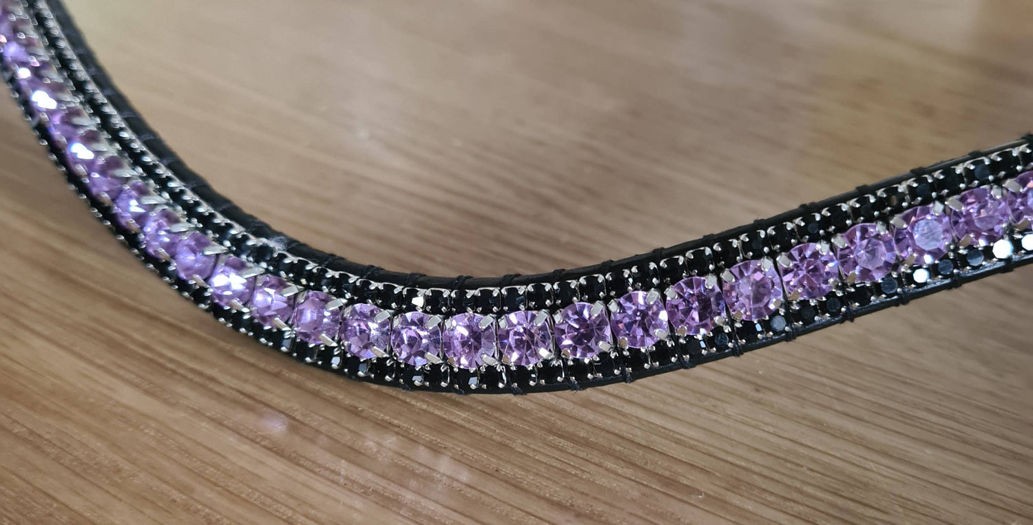 Frontal à strass noir et parme