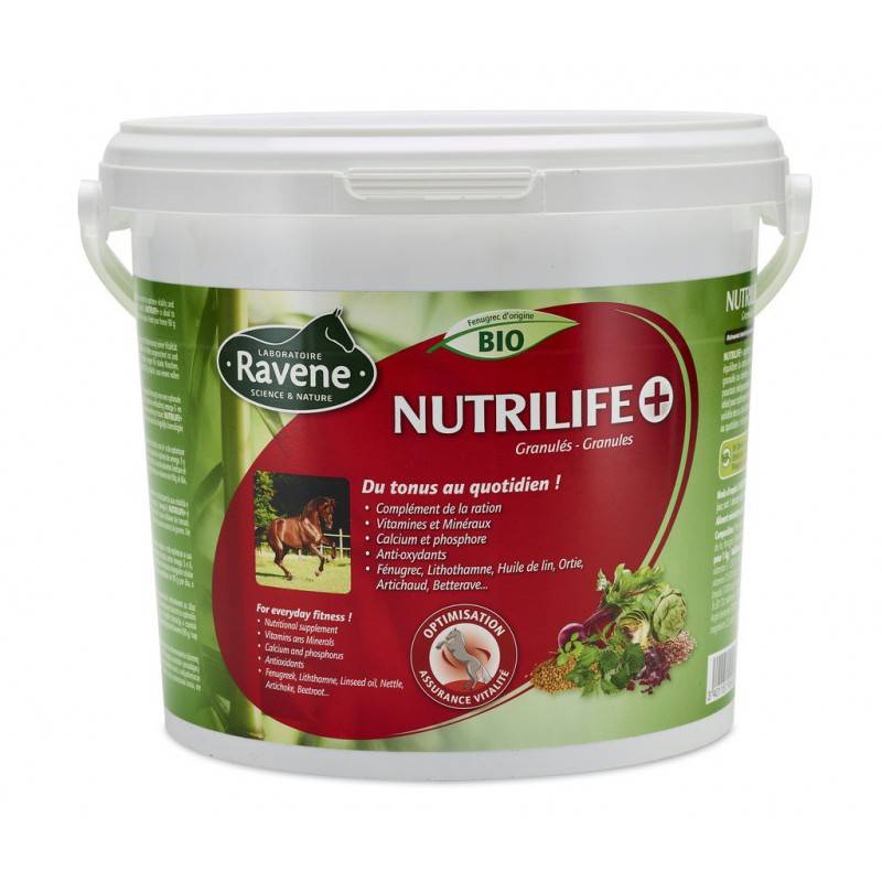 Complément alimentaire pour cheval Nutrilife + - Laboratoire Ravene