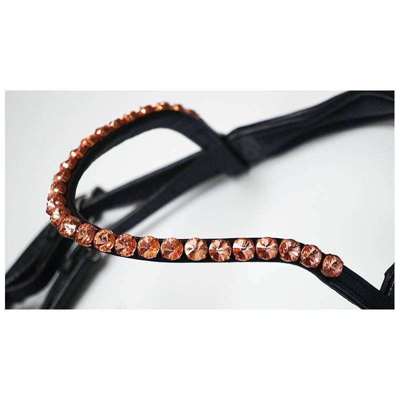 Rivoli rhinestone browband 12 mm Copper - Concept Equine