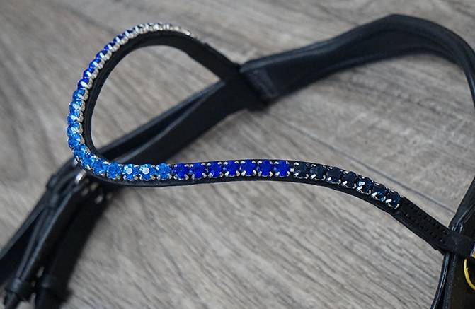 Slim line rhinestone browband Blue Ocean - Concept Equine