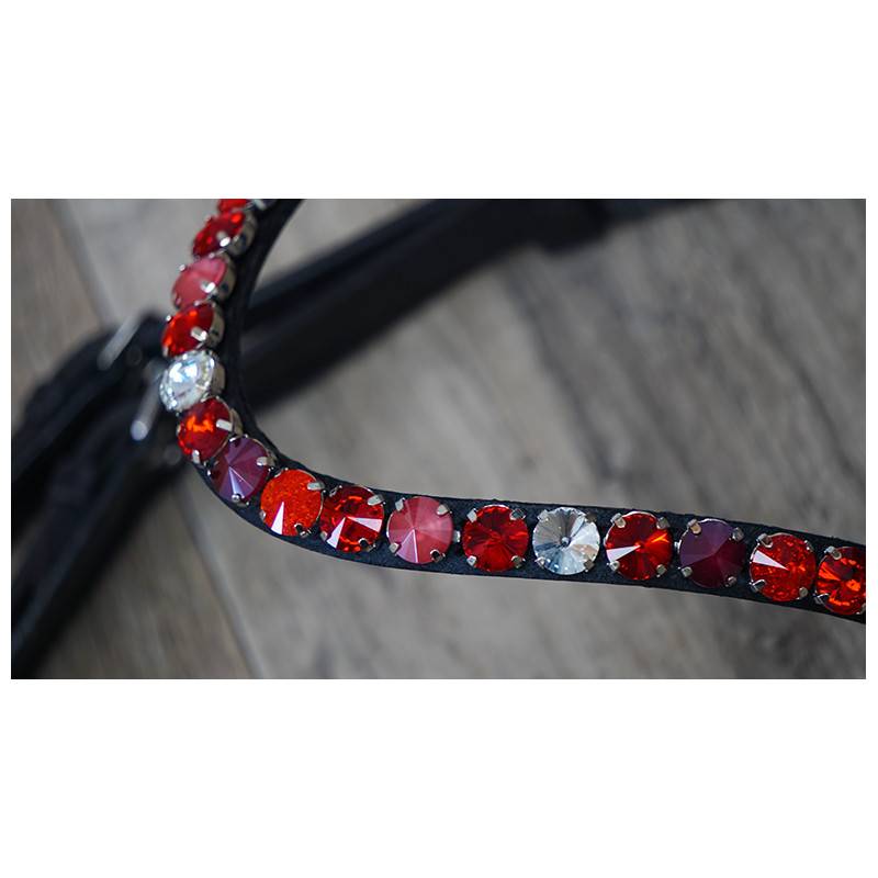 12mm Rivoli &quot;Bloody Mary&quot; browband - Equine Concept