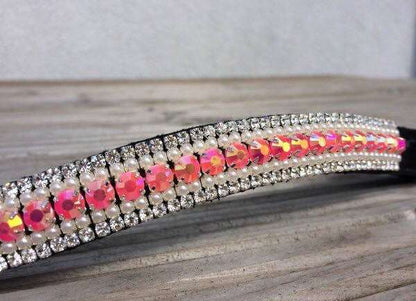 Frontal cristaux rose fuchsia