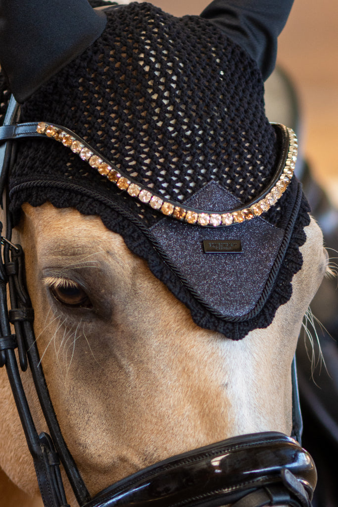 All Black Glimmer Fly Hat - Equestrian Stockholm