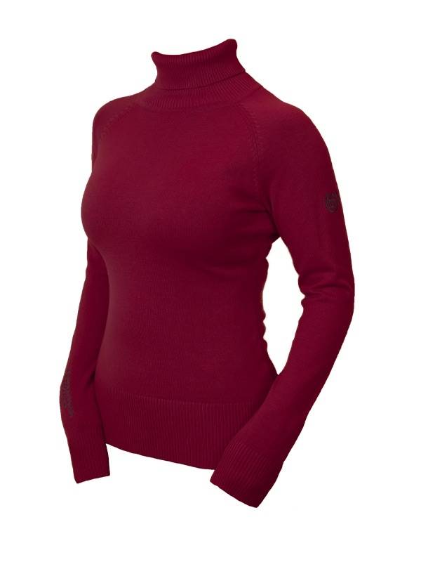 Pull col roulé knitted polo top Bordeaux - Equestrian Stockholm