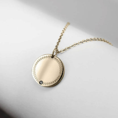 Pendentif avec médaille personnalisée et zirconia - Ponytail &amp; Co
