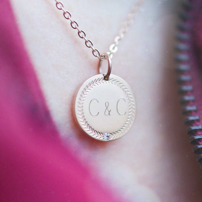 Pendentif avec médaille personnalisée et zirconia - Ponytail &amp; Co