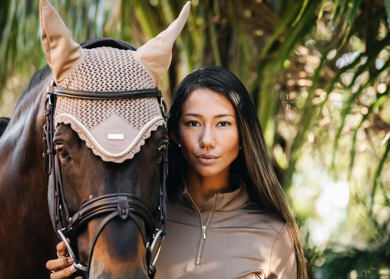 Equestrian Stockholm fly cap - CHAMPAGNE