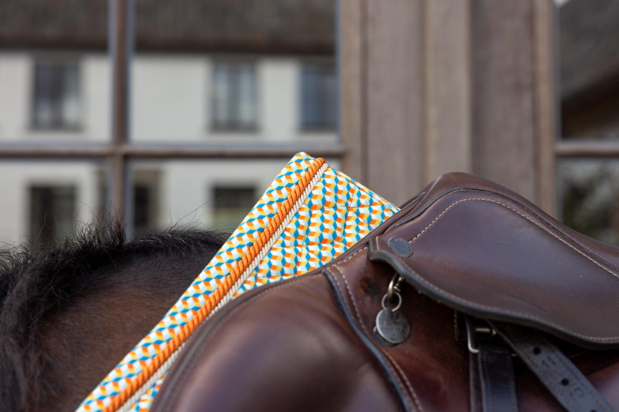 Tapis de Selle Velvet printing Orange et Bleu MIXTE - Kentucky