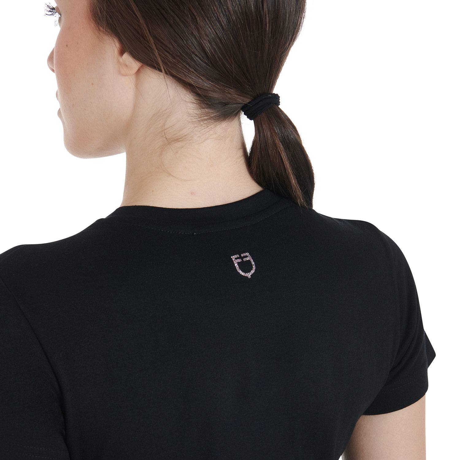 Slim fit t-shirt with sequin logo - Equestro